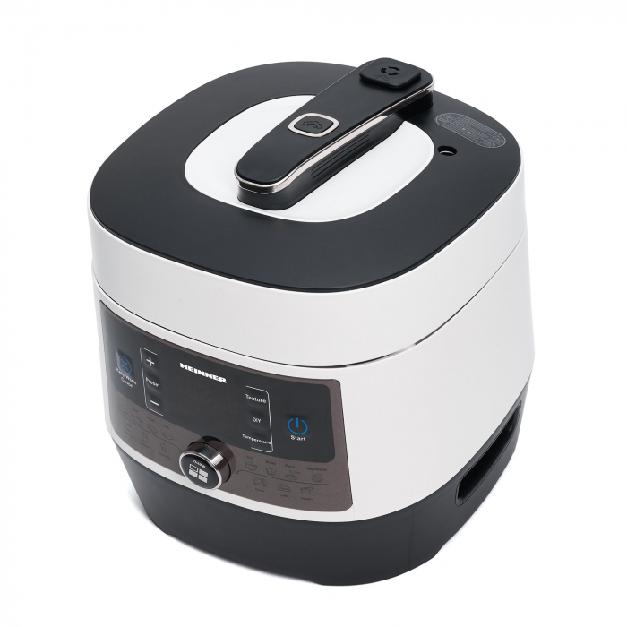 Multicooker cu gatire sub presiune Heinner HPCK-6WH, 3.3 L, 14 programe, vas antiadeziv detasabil, Timer, presiune reglabila, display LED, Alb - RESIGILAT [2]