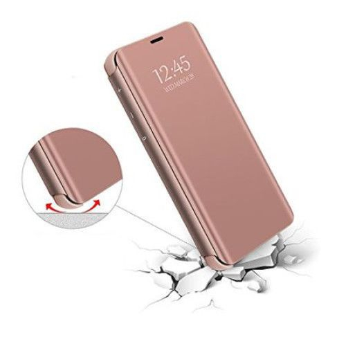 Husa Huawei Y6 2019 / Y6 Prime 2019, Clear View Flip Mirror Stand, Roz/Pink [4]