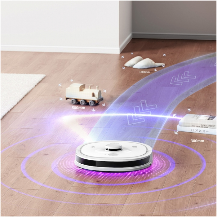 Robot de aspirare Heinner HI-Robo HRVC-M33WH, WI-FI, aspirator si mop, 14.4V/ 3350 mAh, putere aspirare 2000Pa, motor BLDC, navigatie LDS, autonomie 180 min, recipient praf: 600 ml, rezervor apa 250 ml, alb [5]