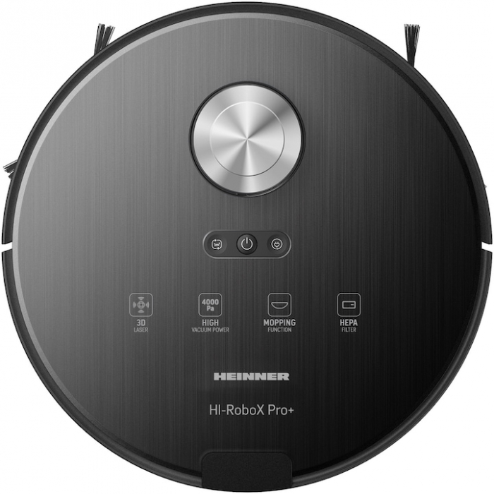 Robot de aspirare Heinner HI-RoboX+ HRVC-MAI52BK, WI-FI, aspirator si mop, 14.4V/ 5200 mAh, putere aspirare 4000Pa, motor BLDC, navigatie LDS, AI Technology, autonomie: 200 min, recipient praf:230 ml,rezervor apa: 240 ml, negru [3]