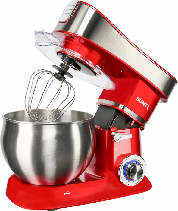 Robot de bucatarie Buntz, BMP-1500RD, 1500 W, Bol 6 L Inox, 6 Viteze, Functie Pulse, Tocator si Blender, Rosu [3]