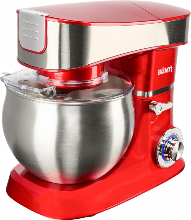 Robot de bucatarie Buntz, BMP-1500RD, 1500 W, Bol 6 L Inox, 6 Viteze, Functie Pulse, Tocator si Blender, Rosu [4]