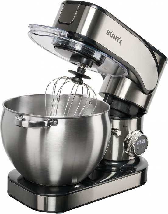 Robot de bucatarie Buntz BMP-2000SL, 2000 W, Bol 10 L Inox, 6 Viteze, Functie Pulse, display Tactil, Tocator si Blender, Inox [3]