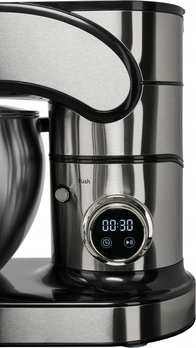 Robot de bucatarie Buntz BMP-2000SL, 2000 W, Bol 10 L Inox, 6 Viteze, Functie Pulse, display Tactil, Tocator si Blender, Inox [5]