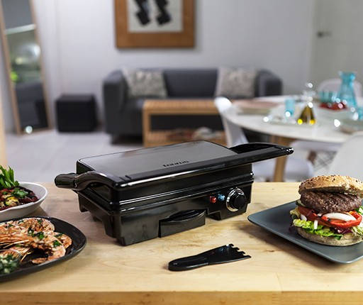 Sandwich maker Taurus Grill & Co Legend, 1500W, Termostat, Placi antiaderente, Deschidere 180º, Pereti reci, Depozitare verticala, Inox [4]