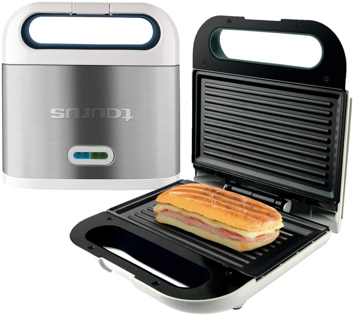Sandwich maker Taurus Phoenix Luxe, 800W, LED functionare, Inox [3]