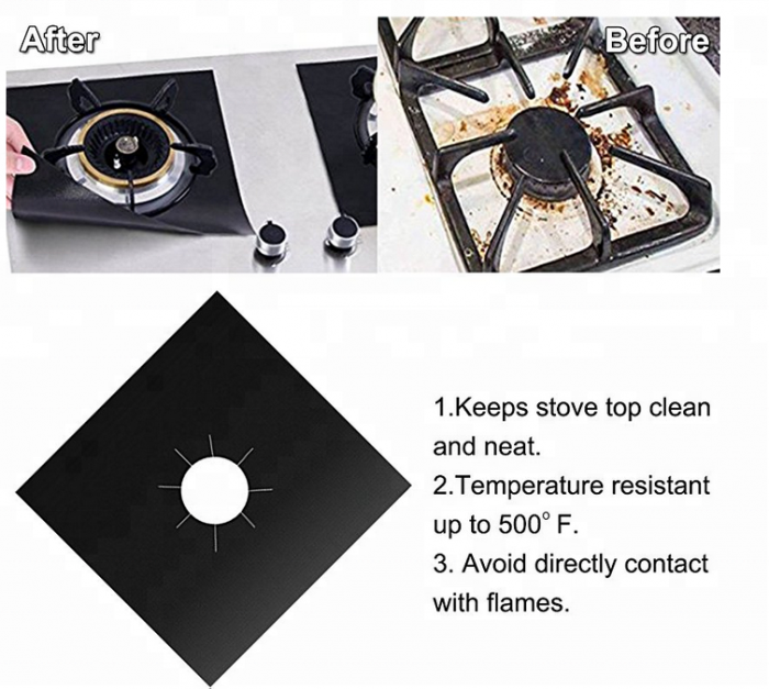 Set 4 folii detasabile de protectie pentru aragaz, usor de spalat, din teflon [2]