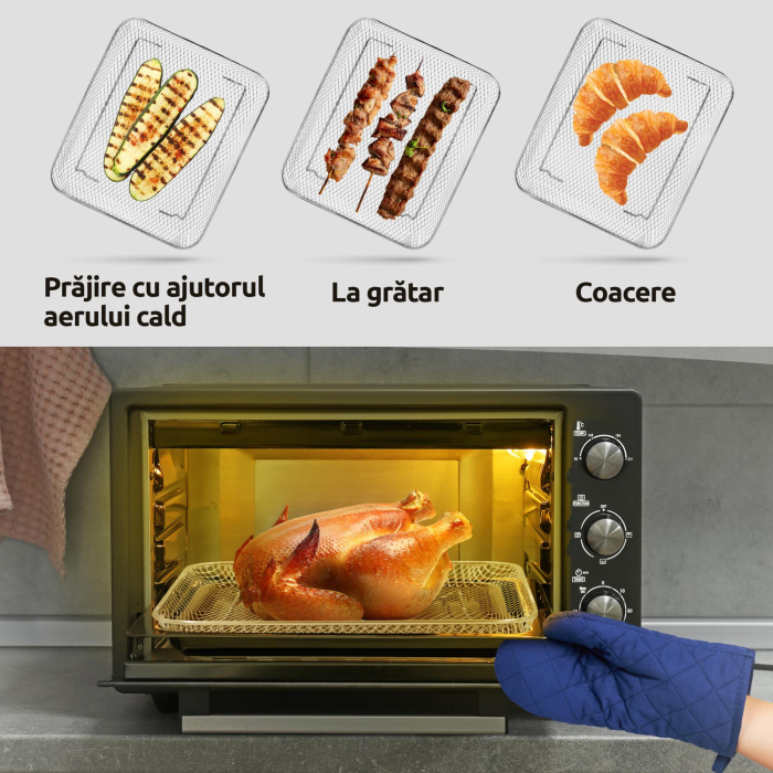 Set Air-Fry (tava + cos) pentru cuptor [6]