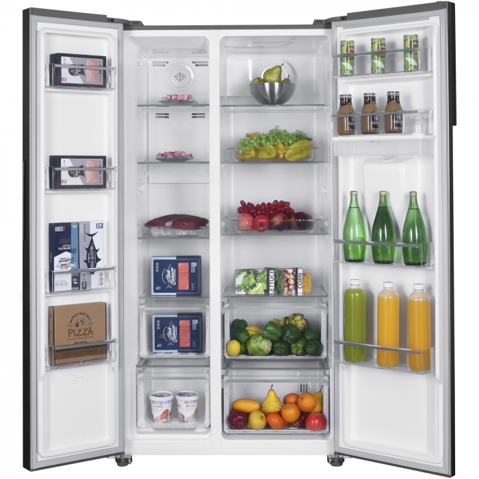 Side by side Heinner HSBS-HM529NFXWDE++, 529 l, Full No Frost, Clasa E, Compersor Dual Inverter, Display LED cu touch, Dozator apa, Iluminare LED, Blocare acces copii, H 177 cm, Inox [6]