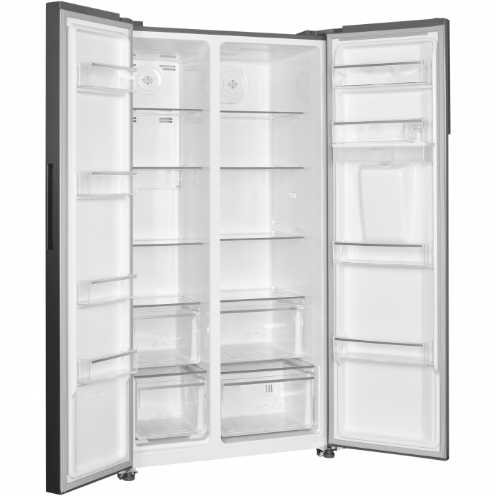 Side by side Heinner HSBS-HM529NFXWDE++, 529 l, Full No Frost, Clasa E, Compersor Dual Inverter, Display LED cu touch, Dozator apa, Iluminare LED, Blocare acces copii, H 177 cm, Inox [4]