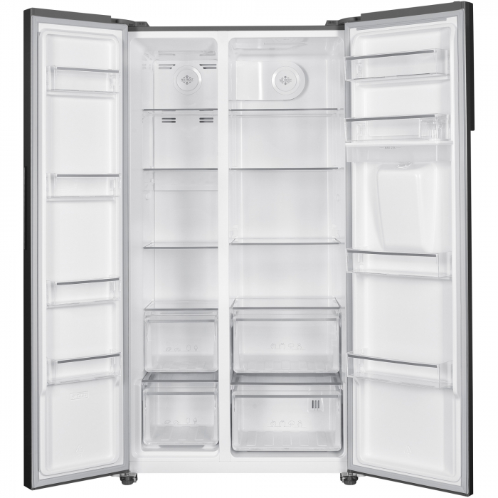 Side by side Heinner HSBS-HM529NFXWDE++, 529 l, Full No Frost, Clasa E, Compersor Dual Inverter, Display LED cu touch, Dozator apa, Iluminare LED, Blocare acces copii, H 177 cm, Inox [3]