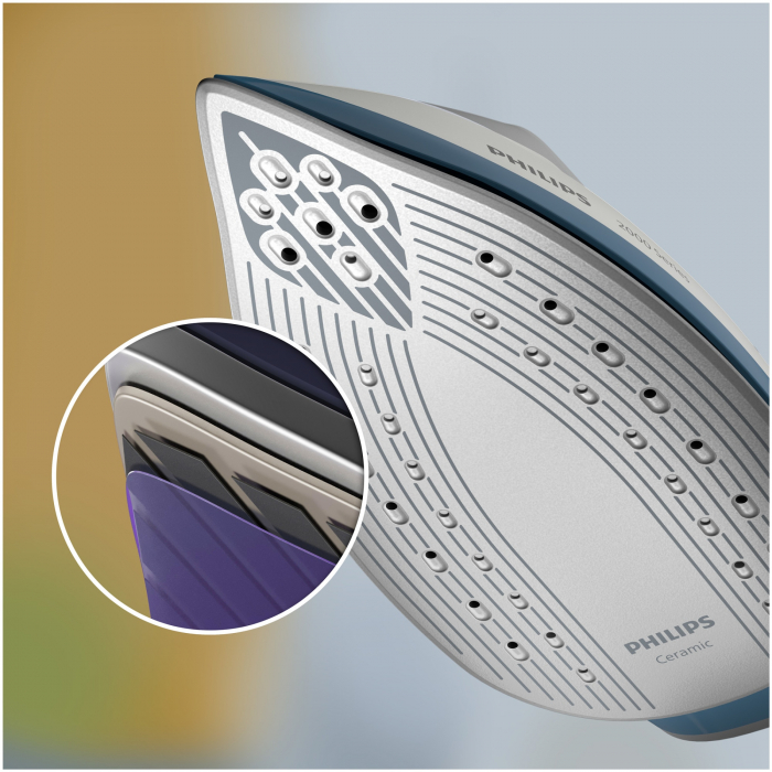 Statie de calcat cu abur Philips seria 2000 PSG2000/20, 2400 W, 6 bari, jet de abur continuu 110 g/min, Jet de abur de 300 g, Talpa ceramica, Rezervor de apa 1.4 l, Oprire automata, sitem de detartrare Smart Calc Clean [6]
