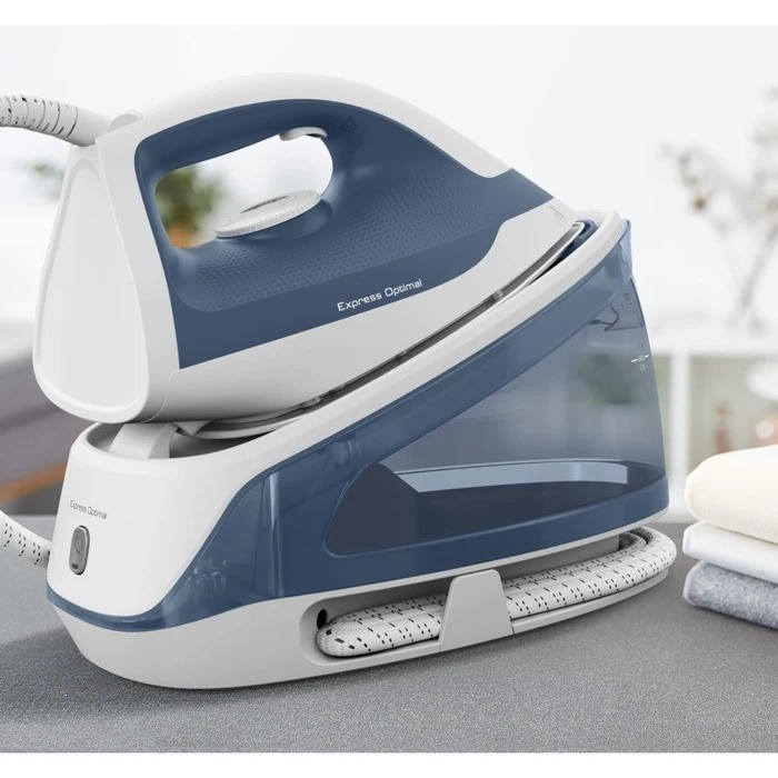 Statie de calcat Tefal Express Optimal SV4110E0, 2200 W, 1.2 litri, jet de abur 190 g/min, talpa Xpress Glide, jet de abur vertical, presiune 5 bar, oprire automata, functie anticalcar, albastru [3]