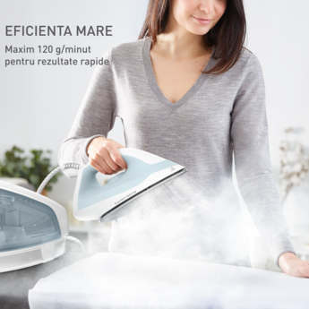 Statie de calcat Tefal Express Optimal SV4210E0, 2200  W,  jet de abur 320  g/min, abur variabil 120  g/min, rezervor detasabil 1.3L,oprire automata, talpa Ceramic Xpress Glide, Alb & albastru   [6]