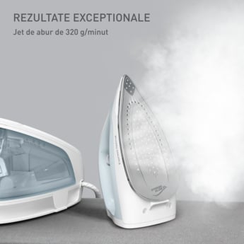 Statie de calcat Tefal Express Optimal SV4210E0, 2200  W,  jet de abur 320  g/min, abur variabil 120  g/min, rezervor detasabil 1.3L,oprire automata, talpa Ceramic Xpress Glide, Alb & albastru   [5]