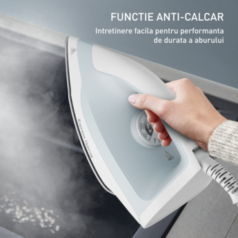 Statie de calcat Tefal Express Optimal SV4210E0, 2200  W,  jet de abur 320  g/min, abur variabil 120  g/min, rezervor detasabil 1.3L,oprire automata, talpa Ceramic Xpress Glide, Alb & albastru   [2]
