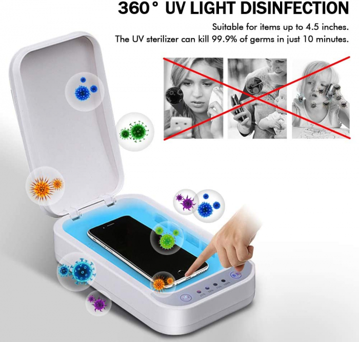 Sterilizator universal cu UVC Taurus Everyday Purity, 5V, functie aroma, lampi UVC, port USB, program 10 min, telefon, masca, ochelari, bijuterii,ceasuri si accesorii, portabil [8]
