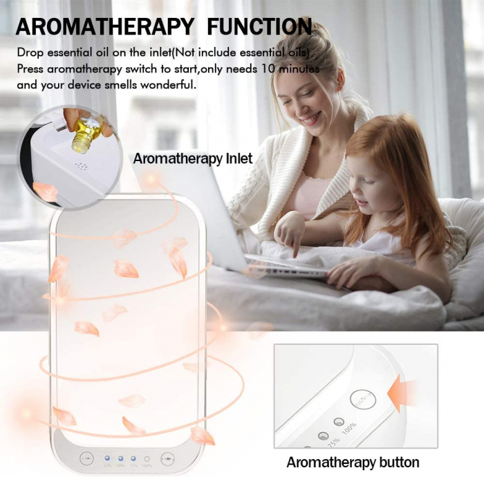 Sterilizator universal cu UVC Taurus Everyday Purity, 5V, functie aroma, lampi UVC, port USB, program 10 min, telefon, masca, ochelari, bijuterii,ceasuri si accesorii, portabil [7]