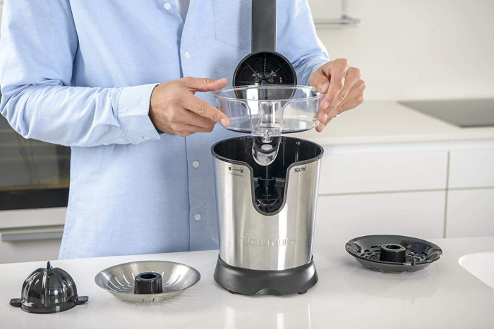 Storcator Taurus de citrice Easy Press 160, 160W, 2 Conuri, 2 Site, Anti-picurare, Negru / Inox [13]