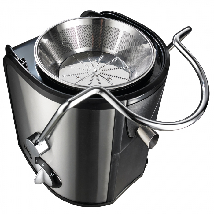 Storcator de fructe si legume Gorenje JC805EII, 800W, Recipient suc 1 l, Recipient pulpa 1.5 l, Tub de alimentare XXL, Negru/Inox [2]