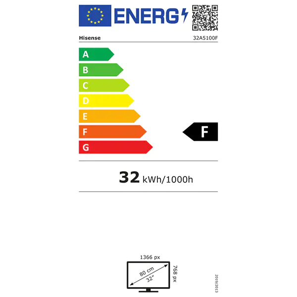 Televizor LED Hisense 32A5100F, diagonala 32", HD, Clasa A, Negru [10]