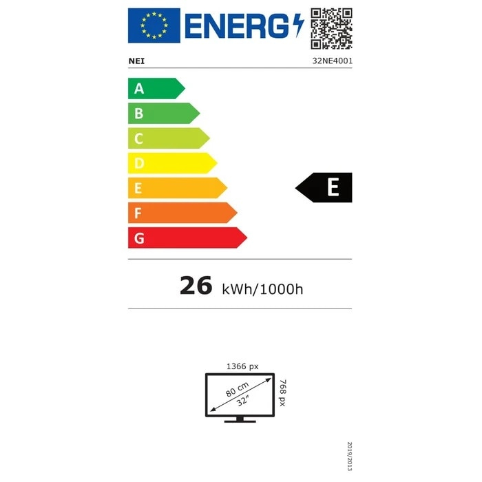 Televizor LED NEI 32NE4001, diagonala 80 cm, HD, clasa E, negru [5]