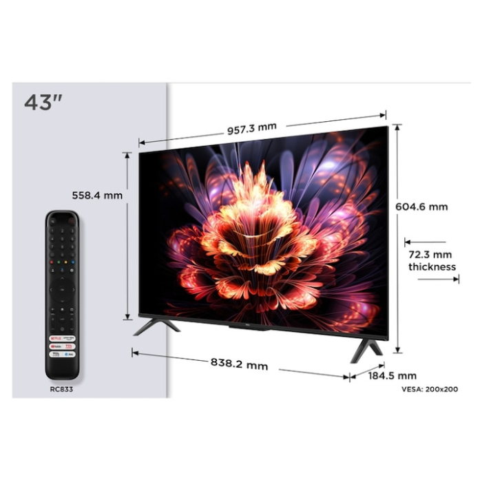 Televizor LED TCL 109 cm 43" 43V6C, Ultra HD 4K, Smart TV, WiFi, CI+ [3]