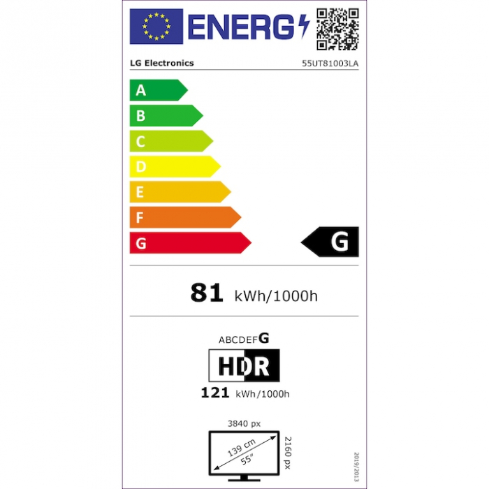 Televizor LG LED 55UT81003LA, 139 cm, Smart, 4K Ultra HD, Clasa G (Model 2024) [12]