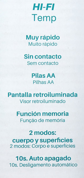 Termometru Daga Hi-Fi Temp, Infrarosu non contact, Mare precizie, Distanta 3-5 cm, Masuratori corp si suprafata, 32 memorii, Alarma, Auto-oprire [8]