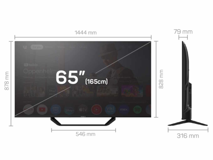 Televizor LED Tesla 65E655BUS, 165 cm, Smart Google TV, UHD, 3x HDMI, 2x USB, VESA, Negru [2]