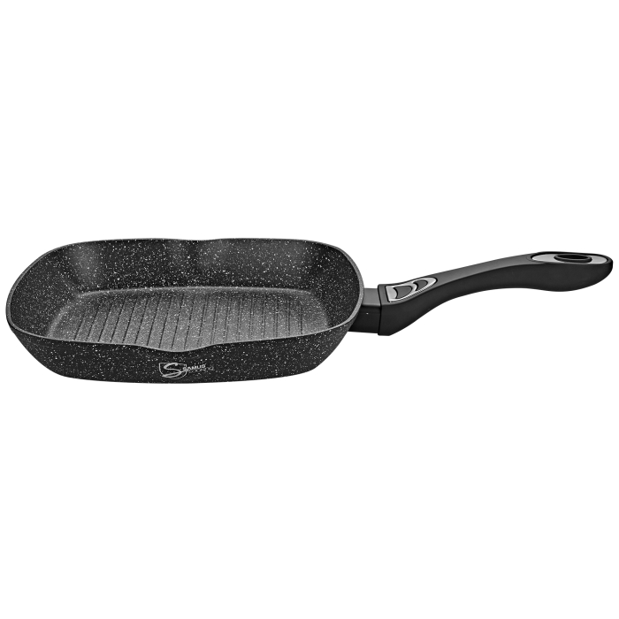 Tigaie Grill antiaderenta cu capac Samus VER283LGPB-28x28 cm, 2.2 l, Inductie [2]