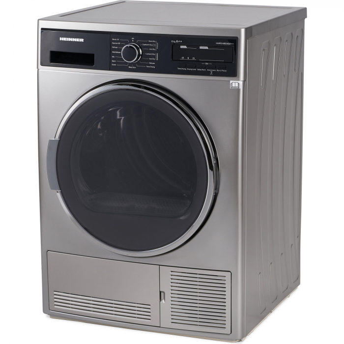 Uscator de rufe Heinner HHPD-V804SA++, Pompa caldura, 8 kg, Display LED, Lumina cuva, Anti-sifonare, Clasa A++, Argintiu [2]