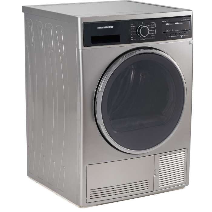 Uscator de rufe Heinner HHPD-V804SA++, Pompa caldura, 8 kg, Display LED, Lumina cuva, Anti-sifonare, Clasa A++, Argintiu [3]