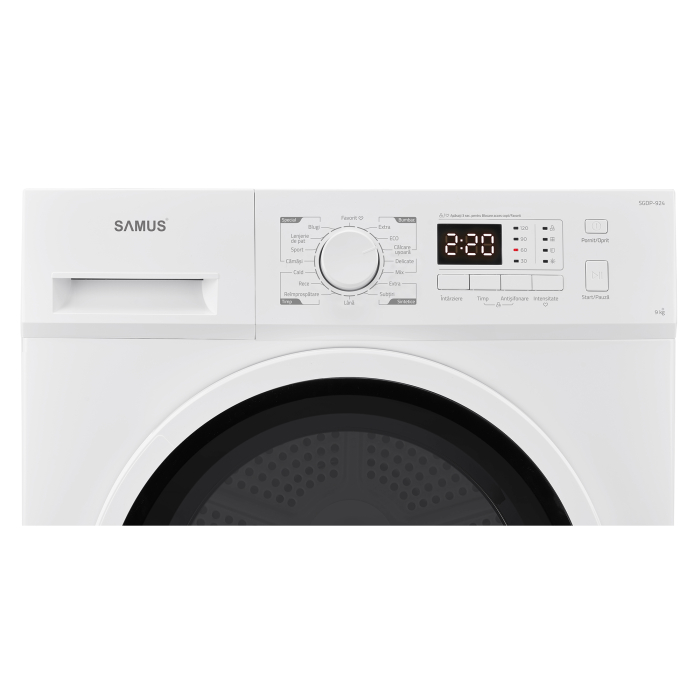 Uscator de rufe Samus SGDP-924, 9 kg, Clasa D, Alb [3]