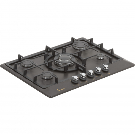 Plita incorporabila Fram FBH-S705IWF-RBK, Gaz, 5 arzatoare, Wok, Aprindere electrica, Gratar fonta, Duze GPL incluse, 70 cm, Negru [3]