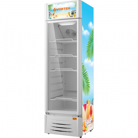 Electrocasnice mari - Vitrina Frigorifica Vortex, VDC31SWH01M, 309L, Usa din Sticla, Iluminare LED, H 200.5 cm, Alb