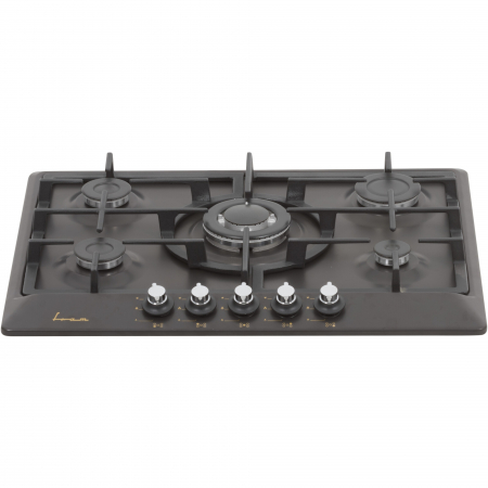 Plita incorporabila Fram FBH-S705IWF-RBK, Gaz, 5 arzatoare, Wok, Aprindere electrica, Gratar fonta, Duze GPL incluse, 70 cm, Negru [1]