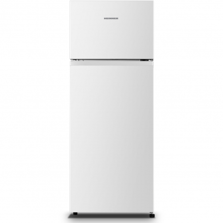 Frigidere - Frigider cu doua usi Heinner HF-HS205E++, 206 l, Clasa E, lumina LED, 3 rafturi de sticla, H 143.4 cm, Alb