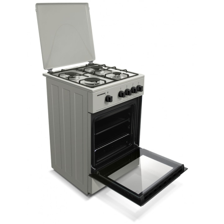 Aragaz HEINNER HFSC-K50SL, Gaz, 4 arzatoare, Duze GPL incluse, Tava si gratar cromat, 50 cm Argintiu [3]
