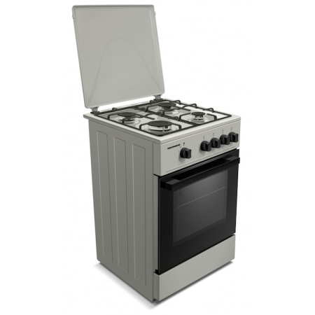 Aragaz HEINNER HFSC-K50SL, Gaz, 4 arzatoare, Duze GPL incluse, Tava si gratar cromat, 50 cm Argintiu [2]