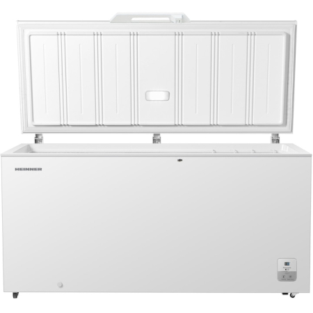Lada frigorifica Heinner HCF-HS500EE++, 500 l , Clasa E, Compresor inverter, Control electronic, Display, Lumina LED, Maner extern cu incuietoare, 2 cosuri, Alb [1]