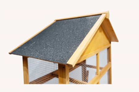 Voliera din lemn pentru porumbei si papagali BUNTZ, cu acoperis rezistent, usi duble si plasa metalica, ideala pentru papagali si canari, 106 x 57 x 165 cm [6]