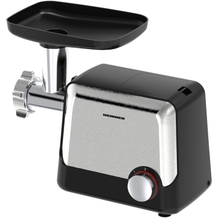 Masina de tocat Heinner DualSteel HMG-2100BKS3, 2100W, 1.8 kg/min, 2 viteze + Reverse, accesoriu rosii, accesorii kibbe si carnati, cutit inox, 3 site metalice, negru/inox [4]