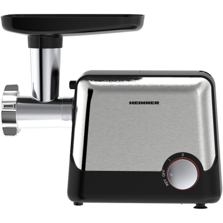 Masina de tocat Heinner DualSteel HMG-2100BKS3, 2100W, 1.8 kg/min, 2 viteze + Reverse, accesoriu rosii, accesorii kibbe si carnati, cutit inox, 3 site metalice, negru/inox [3]