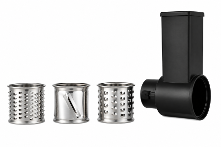 Preparare alimente - Accesoriu taietor de legume pentru robot BUNTZ BMP-2000SL, 3 tamburi pentru feliere si razuire