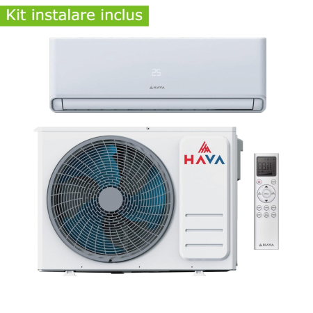 Aer conditionat - Aer conditionat Hava Smart Plus, Wi-Fi, 24000 BTU, clasa energetica A++, cu kit de instalare inclus