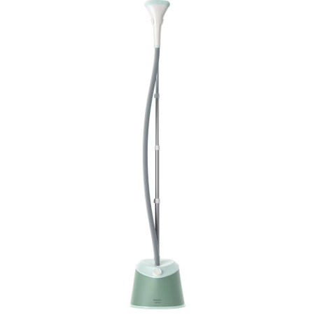 Fiare de calcat - Aparat de calcat vertical cu picior Philips STE1010/70, picior ajustabil pe inaltime, putere 1600W (240V), 2 setari pentru abur, debit abur 35g/min, manusa, capacitate rezervor 1.8L, verde