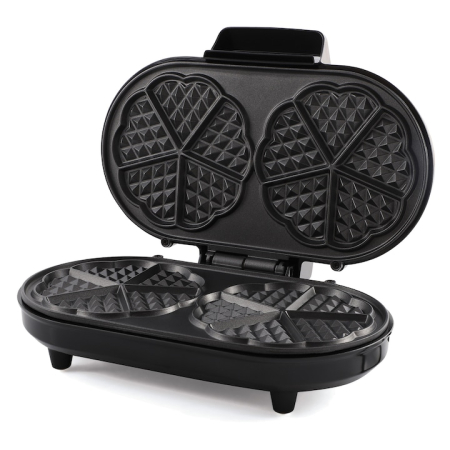 Aparat de facut gofre/vafe Heinner Copper Crown HWF-1000CR, 1000W, buton reglare temperatura, placi cu invelis antiaderent, plite gofre: 13.97 cm, negru/aramiu [1]