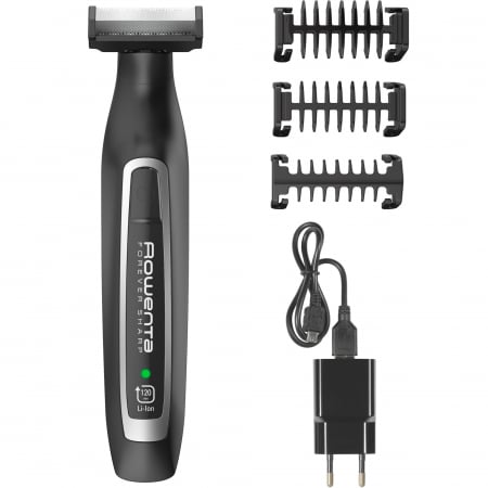 Aparat hibrid de tuns, conturat si barbierit Forever Sharp TN6000F4, lavabil, lame din inox cu autoascutire, 3 piepteni, Negru [1]