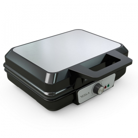 Aparat pentru preparat vafe Tesla WM200BX, 1000W, placi antiaderente, 140°/220°, negru/ inox [2]